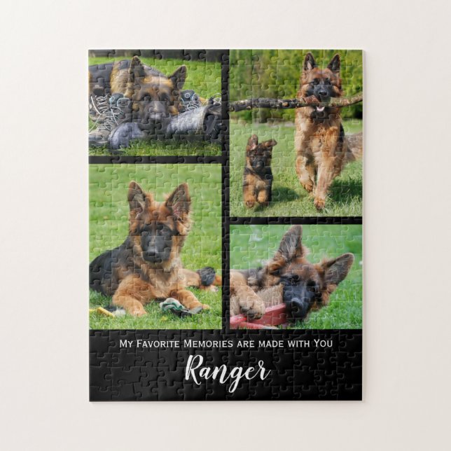 Cute Dog Photo Collage - Personalized Pet Photo Jigsaw Puzzle (Vertical)