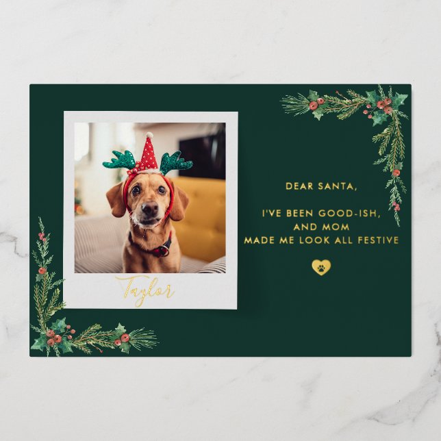 Cute Dog Photo Custom Christmas (Front)