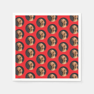 Cute Dog Photo Modern Napkin