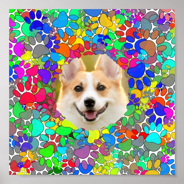 Cute Dog Picture Paw Print Pattern Custom  (Front)