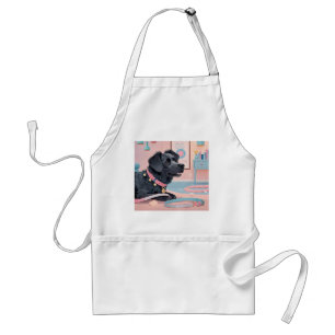 Cute dog pink blue bling dog mum standard apron