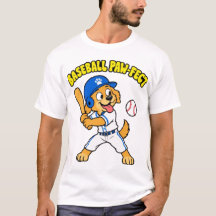 Cute Dog Playing Baseball Paw fect Funny Sports Pu