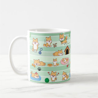 cute dog playing jumping sleeping coffee mug