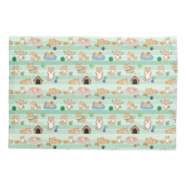 cute dog playing jumping sleeping pillowcase (Back)