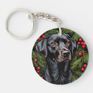 Cute dog portrait key ring