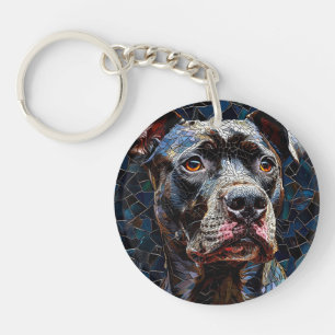 Cute dog portrait key ring