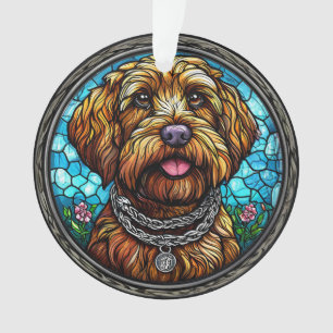 Cute dog portrait ornament