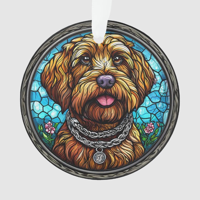 Cute dog portrait ornament (Front)