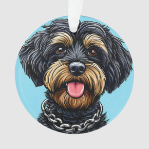 Cute dog portrait ornament