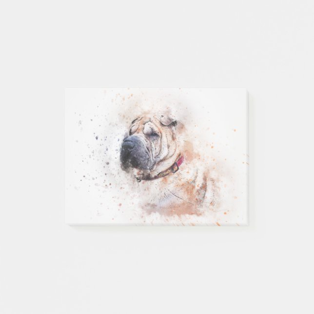 Cute Dog Portrait Post-it Notes (Front)