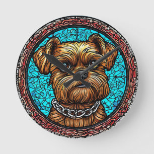 Cute dog portrait round clock