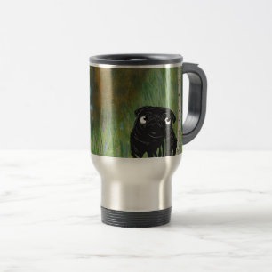 Cute Dog Pug Gustav Klimt Forest Travel Mug
