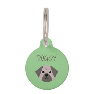 Cute Dog Pug Pet Tag
