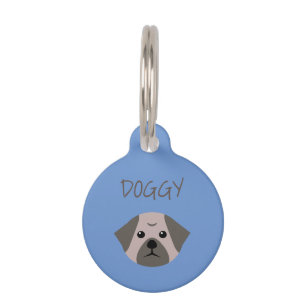 Cute Dog Pug Pet Tag