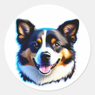 Cute Dog Puppy Bernese, Happy Doggy #2 Classic Round Sticker