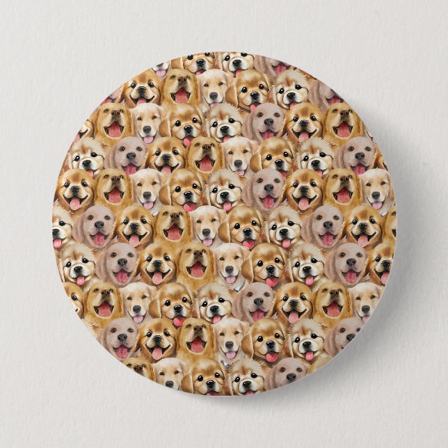 Cute Dog Puppy dogs paw pet Seamless Pattern 7.5 Cm Round Badge (Front)