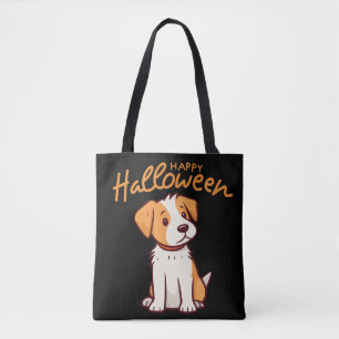 Cute Dog Puppy Happy Hallowen Tote Bag