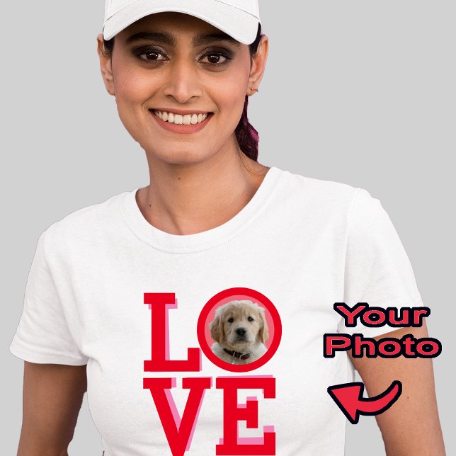 Cute Dog Puppy Love Personalised Photo  T-Shirt (Creator Uploaded)