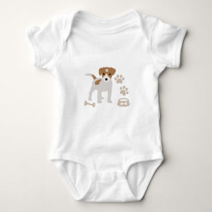 Cute Dog Puppy Paw Prints Pattern Baby Bodysuit