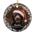 Cute Dog Puppy Pet First Christmas Photo Snowflake