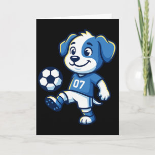 Cute Dog Puppy Playing Soccer Football Dogs Puppie Card
