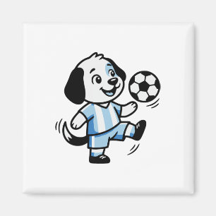 Cute Dog Puppy Playing Soccer Footll Dogs Puppies  Magnet