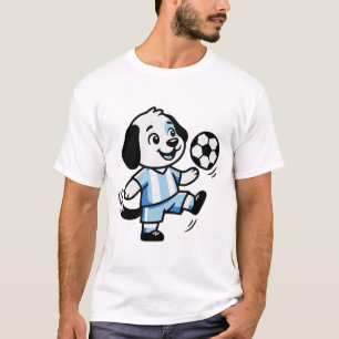 Cute Dog Puppy Playing Soccer Footll Dogs Puppies  T-Shirt