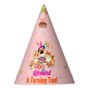 Cute Dog Puppy Themed Kid's Birthday Party Party Hat