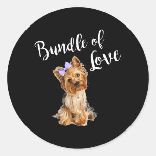 Cute Dog Quote Yorkie Classic Round Sticker