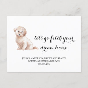 Cute Dog Real Estate Buying Marketing Postcard