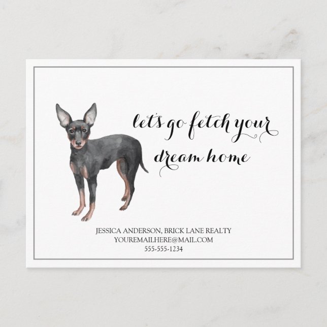 Cute Dog Real Estate Buying Marketing Postcard (Front)
