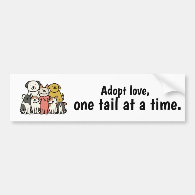 Cute Dog Rescue Sticker - One Tail at a Time  (Front)