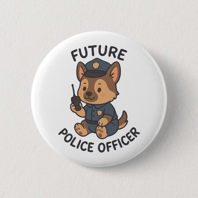 Cute Dog riding Skateboard 6 Cm Round Badge (Front)