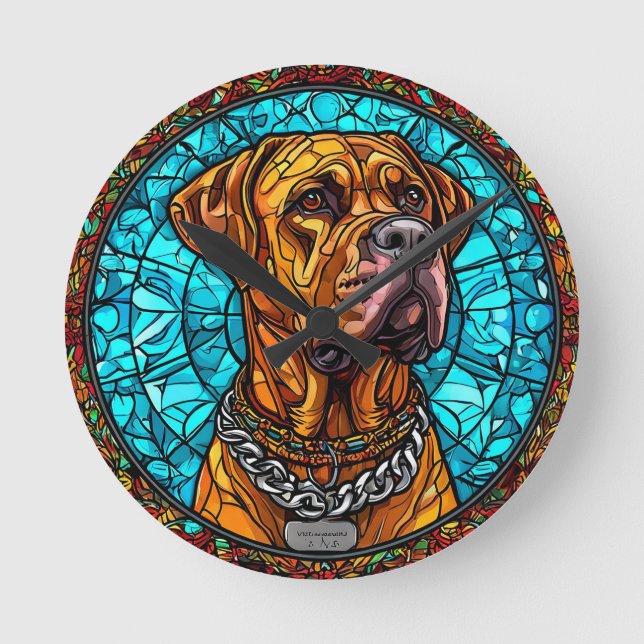 Cute Dog Round Clock (Front)