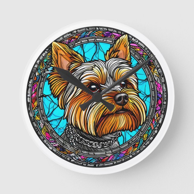 Cute Dog Round Clock (Front)