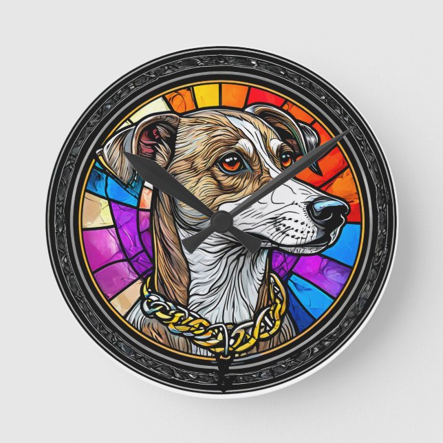 Cute Dog Round Clock (Front)