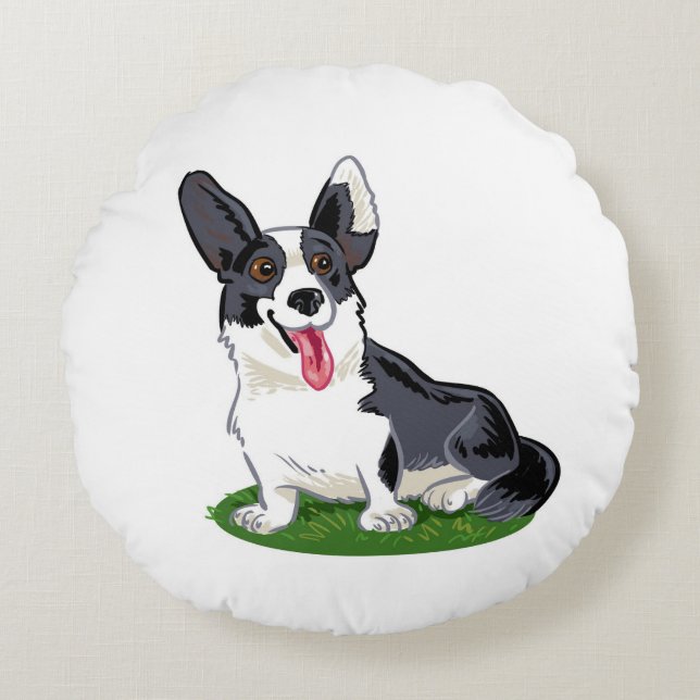 Cute dog round cushion (Front)
