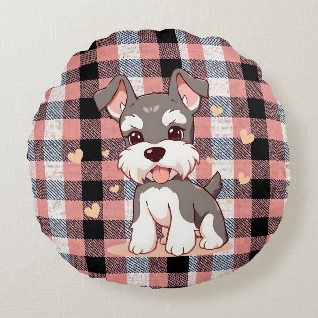 Cute Dog Round Cushion (Front)