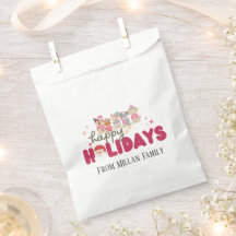 Cute dog’s family or business Flat Holiday Card