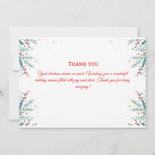 Cute Dog Santa Cap Christmas Thank You Card