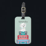 Cute Dog Sat on Suitcases Personalised Luggage Tag<br><div class="desc">Adorable dog sat on suitcases.</div>
