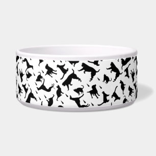 Cute Dog Silhouette Pattern Monochrome