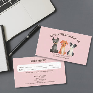 Cute Dog Sitter Groomer Pet Care Appointment Business Card