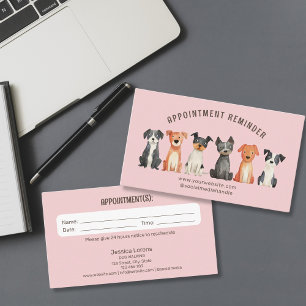 Cute Dog Sitter Groomer Pet Care Appointment Business Card