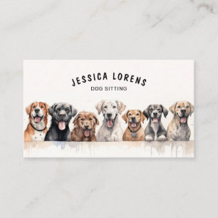 Cute Dog Sitter, Pet Groomer, Veterinarian, Puppy Business Card