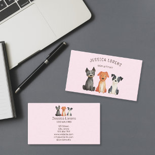Cute Dog Sitter Pet Groomer Veterinarian Puppy  Business Card