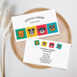 Cute Dog Sitter, Pet Groomer, Veterinarian, Puppy Business Card