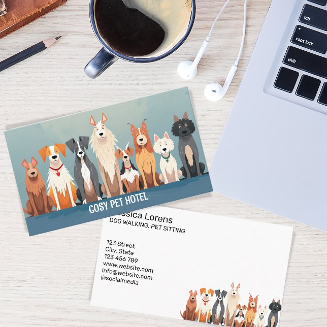 Cute Dog Sitter, Pet Groomer, Veterinarian, Puppy  Business Card (Creator Uploaded)