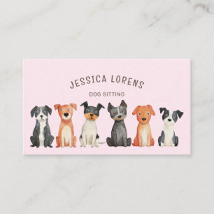 Cute Dog Sitter Pet Groomer Veterinarian Puppy Business Card