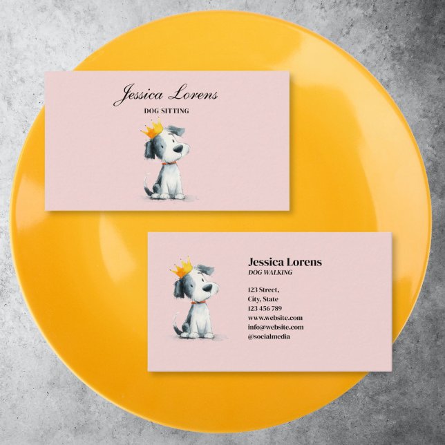 Cute Dog Sitter, Puppy Pet Groomer, Veterinary  Business Card (Creator Uploaded)